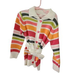 NWT Gymboree Popstar Academy Striped Belted Cardigan Sweater XS 3-4